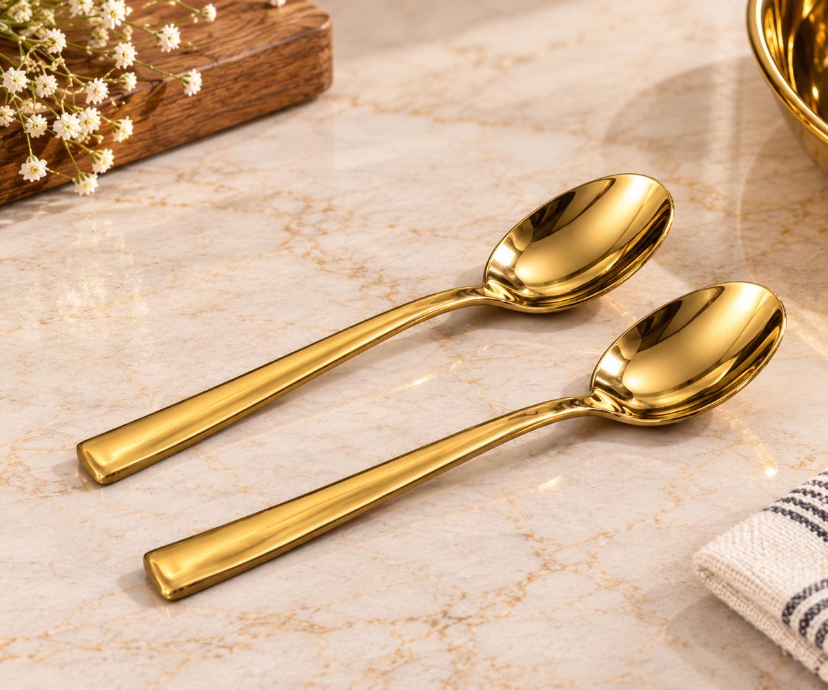 Genex Steel PVD Thali Set | Premium Gold-Tone Finish | Stainless Steel | Dining & Gifting