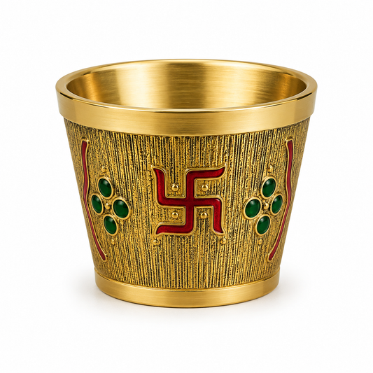 Genex Steel Full Brass Pooja Thali | Pure Brass | Traditional Puja Plate | Auspicious & Authentic