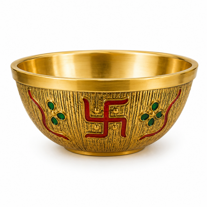 Genex Steel Full Brass Pooja Thali | Pure Brass | Traditional Puja Plate | Auspicious & Authentic