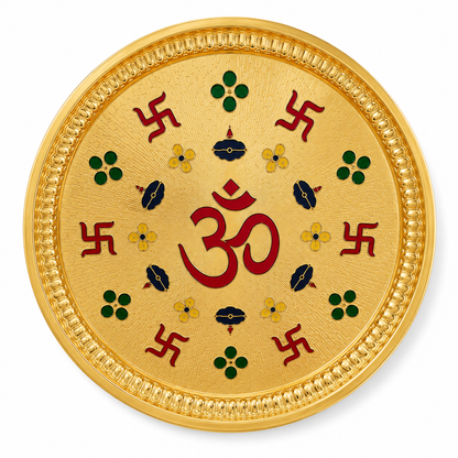 Genex Steel Full Brass Pooja Thali | Pure Brass | Traditional Puja Plate | Auspicious & Authentic
