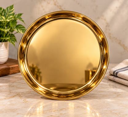Genex Steel PVD Thali Set | Premium Gold-Tone Finish | Stainless Steel | Dining & Gifting