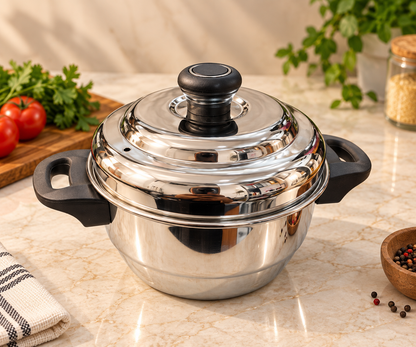 Genex Steel Mini Idli Cooker | Stainless Steel | Perfect Soft Idlis | Gas Stove Compatible