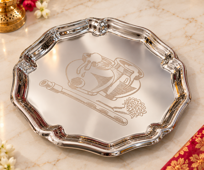 Genex Steel Gopal Bhog Thali | Stainless Steel | Devotional Offering Plate | Puja & Temple Use