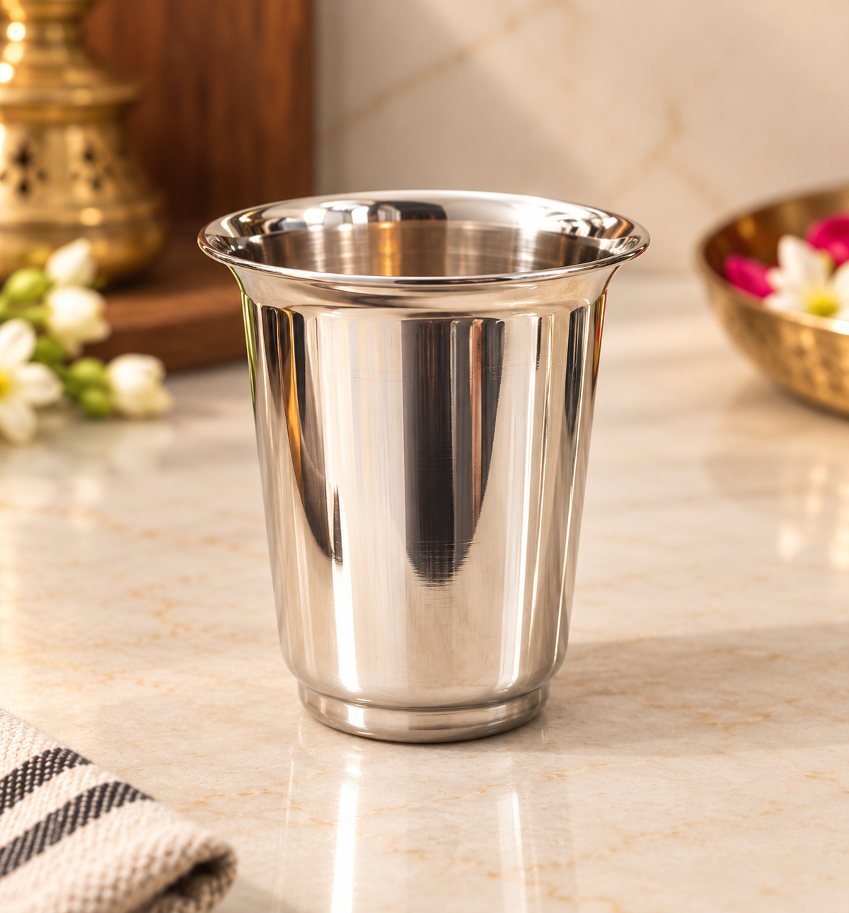 Genex Steel Gopal Bhog Thali | Stainless Steel | Devotional Offering Plate | Puja & Temple Use