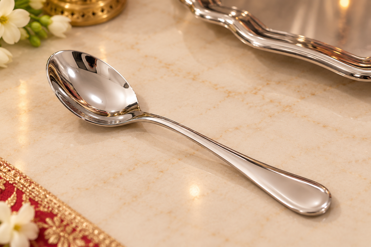 Genex Steel Gopal Bhog Thali | Stainless Steel | Devotional Offering Plate | Puja & Temple Use