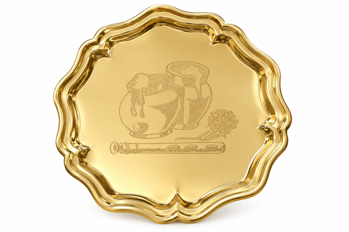 Genex Steel Gopal Bhog Thali | Pure Brass | Traditional Devotional Offering Plate | Temple Quality