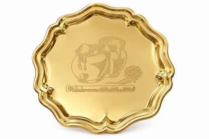 Genex Steel Gopal Bhog Thali | Pure Brass | Traditional Devotional Offering Plate | Temple Quality