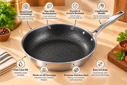 Genex Steel Honey Comb Frypan