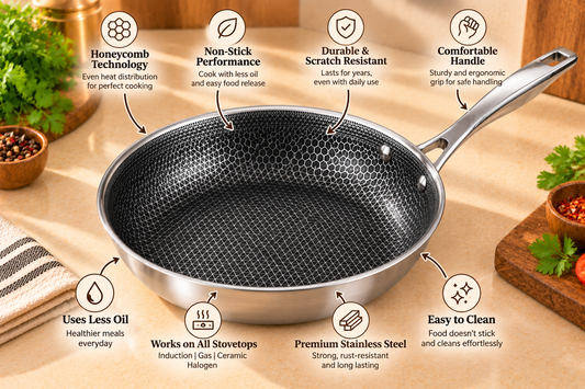 Genex Steel Honey Comb Frypan