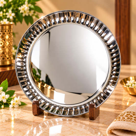 Genex Steel Stainless Steel Thali Set | Complete Dining Thali | Family Meal Set | Made in India