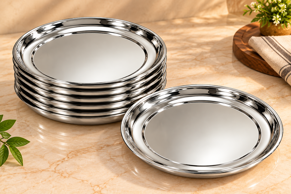 Genex Steel Premium Dinner Set 57 Pcs | Free Triply Karahi Worth ₹2499 | Complete Family Dining