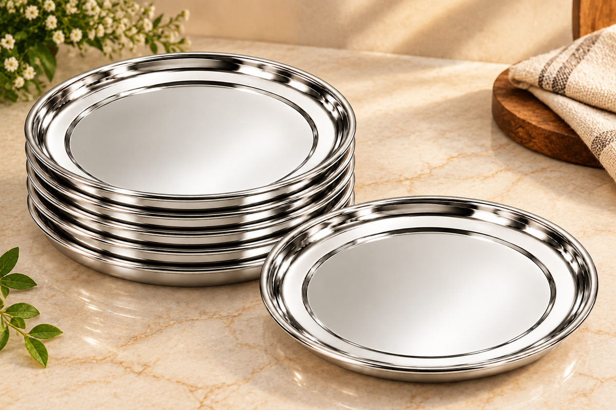 Genex Steel Premium Dinner Set 57 Pcs | Free Triply Karahi Worth ₹2499 | Complete Family Dining