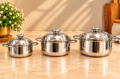 Genex Steel Premium Dinner Set 57 Pcs | Free Triply Karahi Worth ₹2499 | Complete Family Dining
