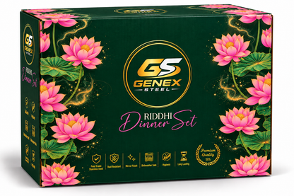 Genex Steel Premium Dinner Set 57 Pcs | Free Triply Karahi Worth ₹2499 | Complete Family Dining